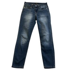 Judy Blue Abbey Straight Leg Jeans 5/27 Dark Wash Mid Rise Stretch Office Mom